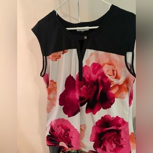 COPY - Calvin Klein Sleeveless Floral Blouse Size XL